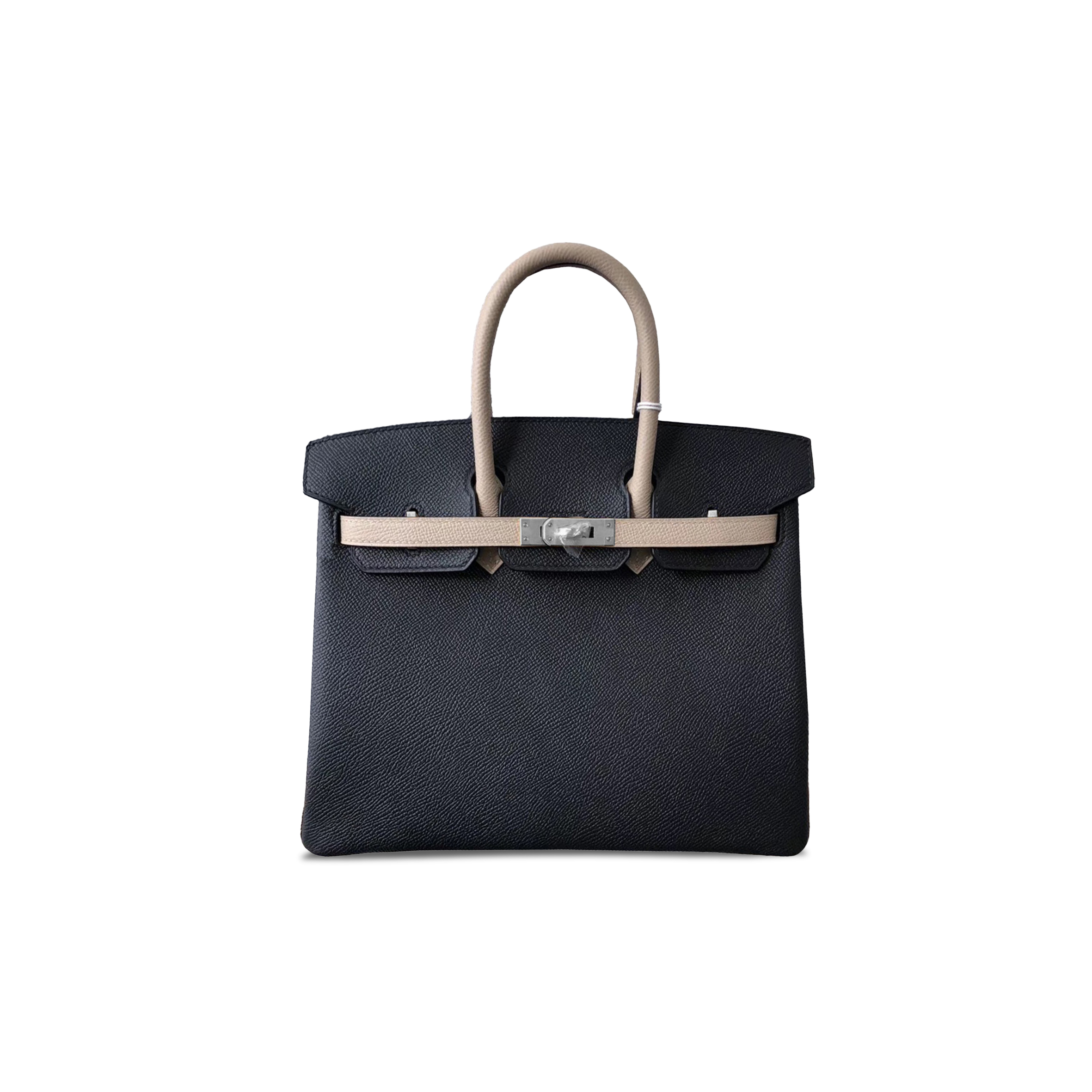 HERMES MASTER BIRKIN 25 CLEMENCE LEATHER MIDNIGHT BLUE AND ASPHALT GRAY HORSESHOE PRINT BAG 2412271216 (25*20*13cm)